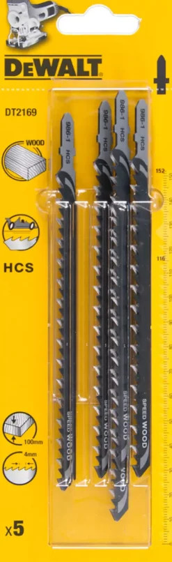 DeWALT DT2169-QZ HCS Decoupeerzaagblad Speed - 4mm tandafstand - Hout (5st)