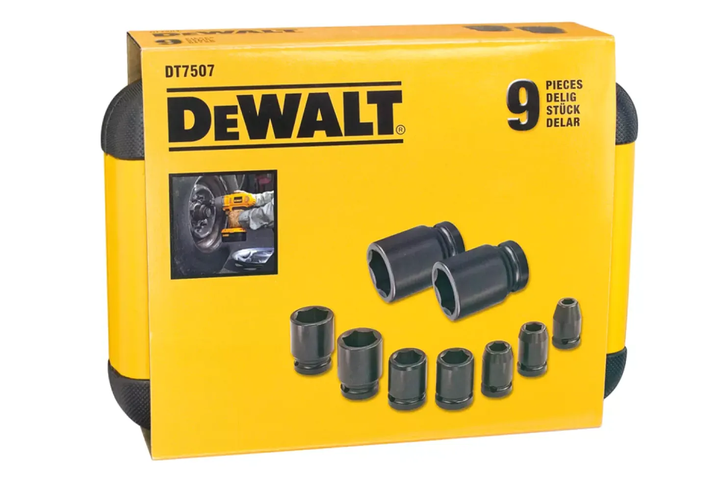 DeWALT DT7507-QZ Krachtdoppenset in cassette - 9-delig