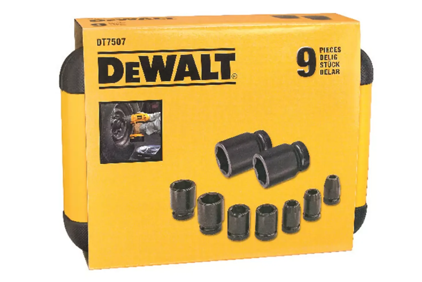 DeWALT DT7507-QZ Krachtdoppenset in cassette - 9-delig