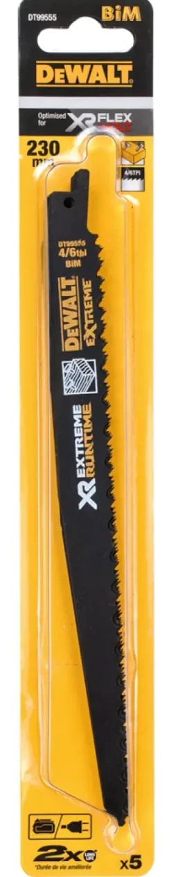 DeWALT DT99555-QZ Reciprozaagblad - 230mm - Hout met spijkers (5st)