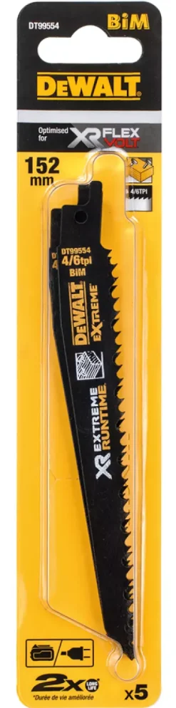 DeWALT DT99554-QZ Reciprozaagblad - 152mm - Hout met spijkers (5st)
