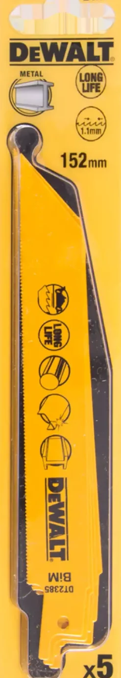 DeWALT DT2385-QZ Reciprozaagblad - 152 x 1,1mm - Metaal (5st)