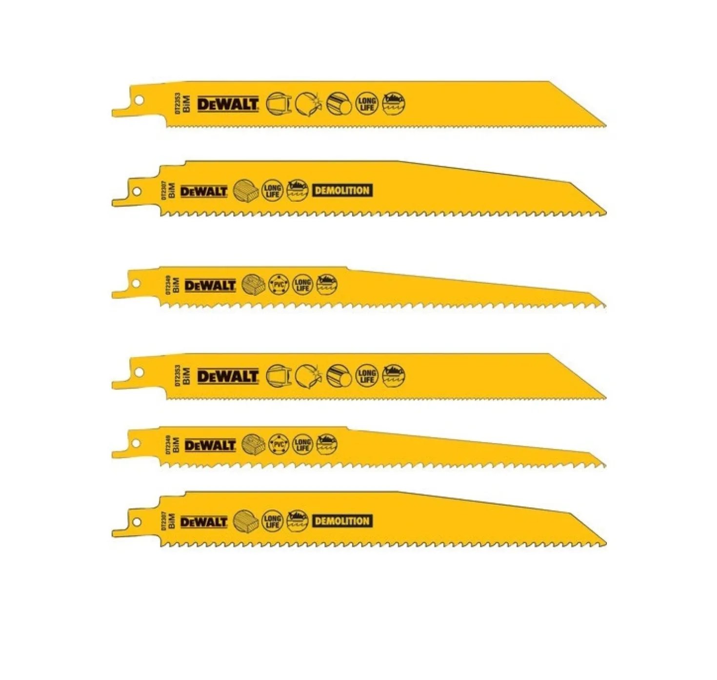 DeWALT DT2350-QZ Reciprozaagblad - 305 x 4,2mm - Hout/Kunststof (5st)