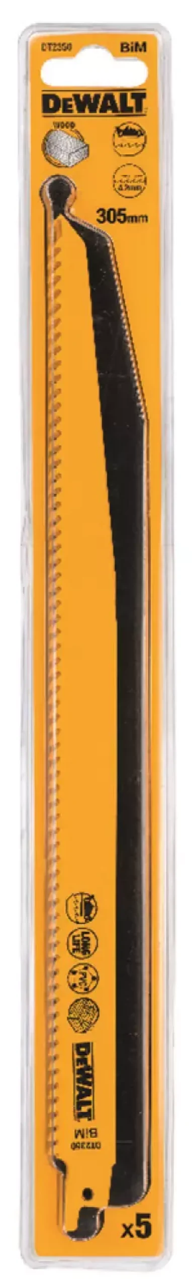 DeWALT DT2350-QZ Reciprozaagblad - 305 x 4,2mm - Hout/Kunststof (5st)