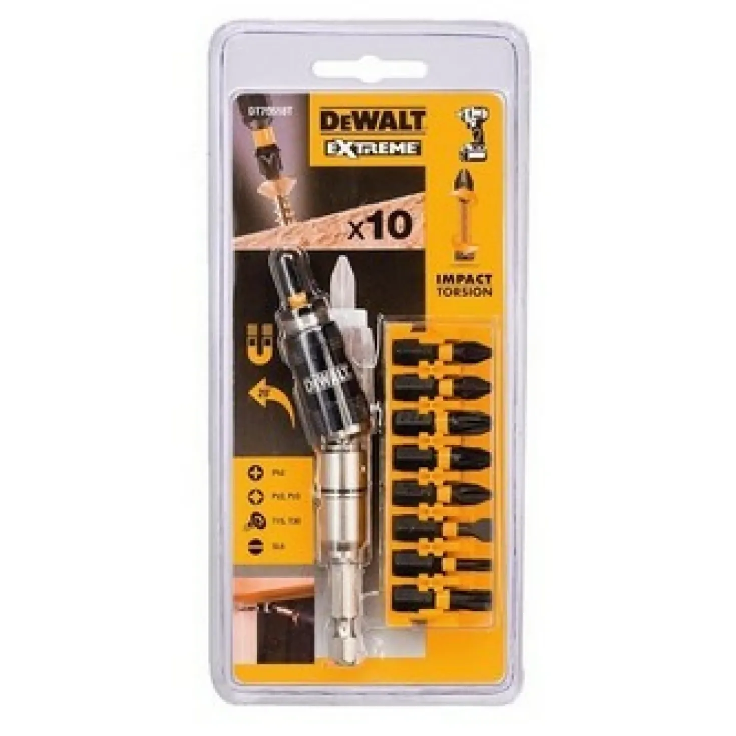 DeWALT DT70518T-QZ 10-delige impact Torsion bitset met zwenkbare bit tip houder