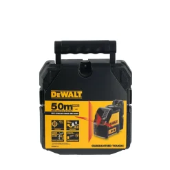 DeWALT DW088KTRI-XJ zelfnivellerende kruis lijnlaser in koffer (DW088K) & statief in tas (DE0881T) - Rood - 5m