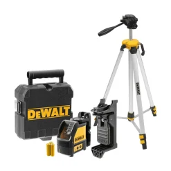 DeWALT DW088KTRI-XJ zelfnivellerende kruis lijnlaser in koffer (DW088K) & statief in tas (DE0881T) - Rood - 5m
