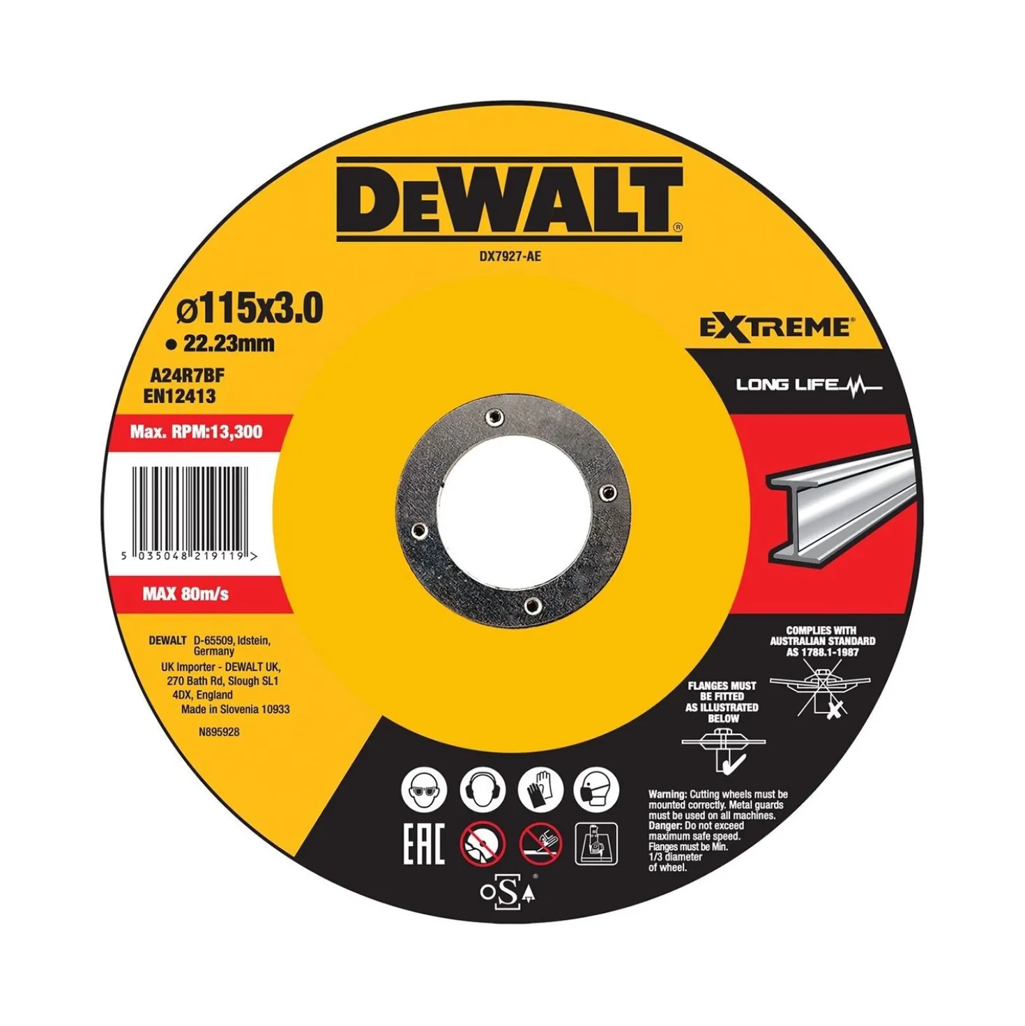 DeWALT DX17927-XJ 115 Extreme doorslijpschijf voor metaal - 2,8mm
