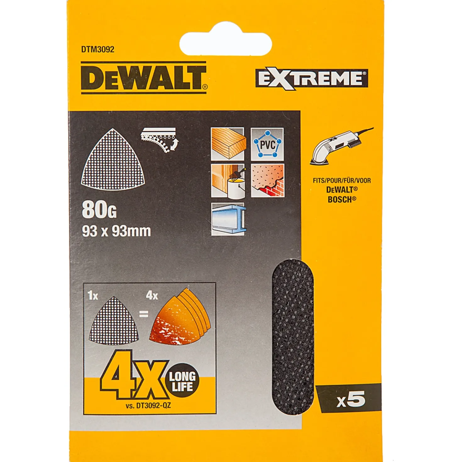 DeWALT Mesh schuurgaas 93x93 (5st)