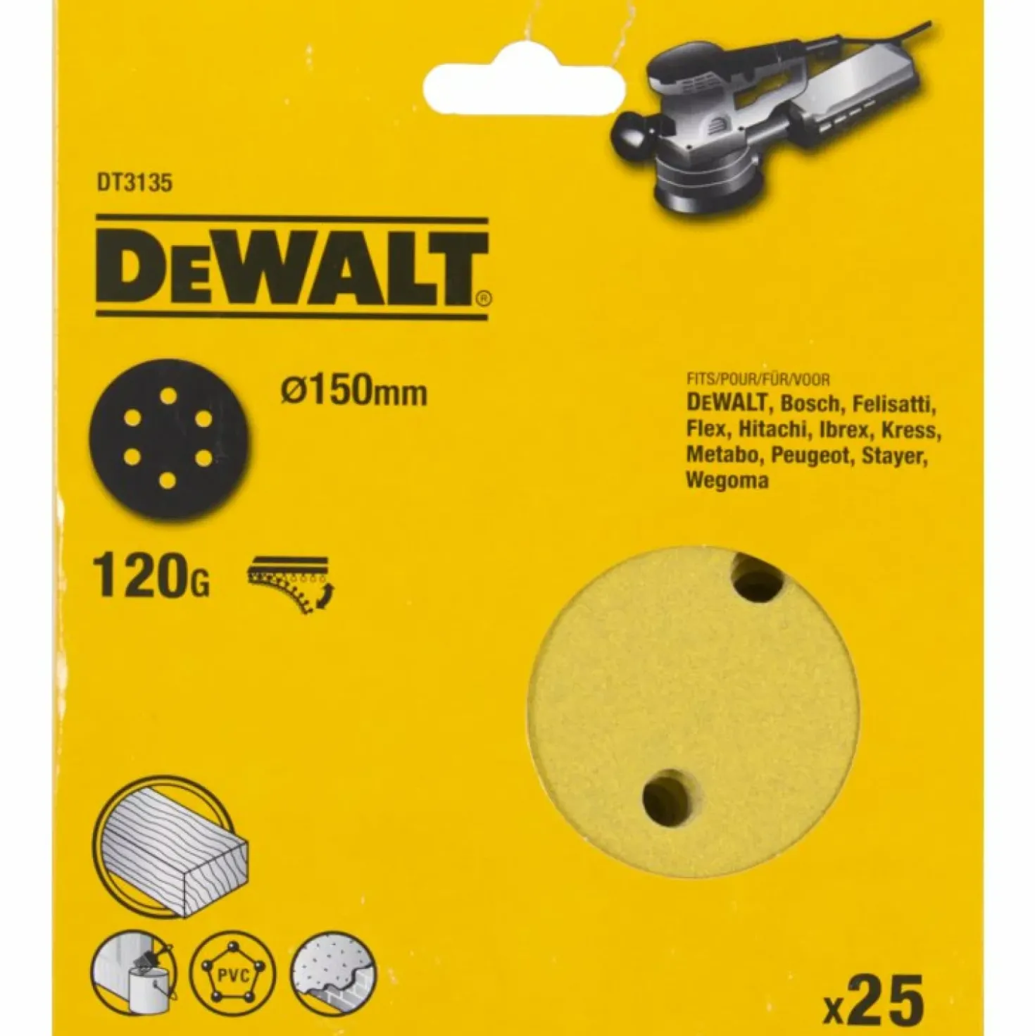 DeWALT Schuurschijf 150mm 10 st