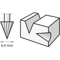 DREMEL 125JA Hogesnelheidsfrees 3,2" - 6,4mm - 38mm