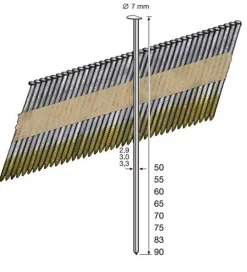 Dutack 5150027 Stripnagel - Papiergebonden - Glad - Verzinkt - 2,8 x 70mm (4000st)