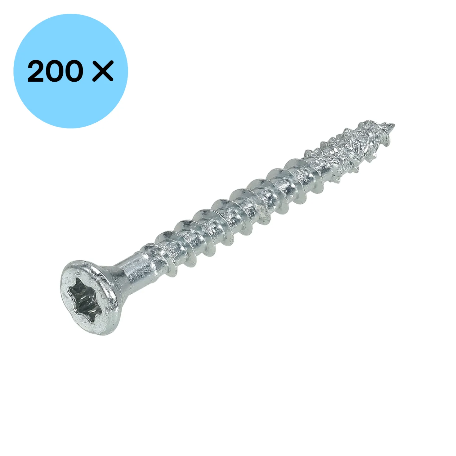 DynaPlus Beslagschroef - TX20 - Platkop - Voldraad - Verzinkt - 200st