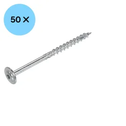 DynaPlus Houtbouwschroef - TX40 - Tellerkop - Deeldraad - Verzinkt - 50st