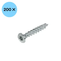 DynaPlus Unischroef - TX20 - Platkop - Voldraad - Verzinkt - 200st