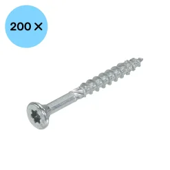 DynaPlus 0281.01.17602 Unischroef - TX15 - 3.5 x 40/24mm - Platkop - Deeldraad - Verzinkt (200st)