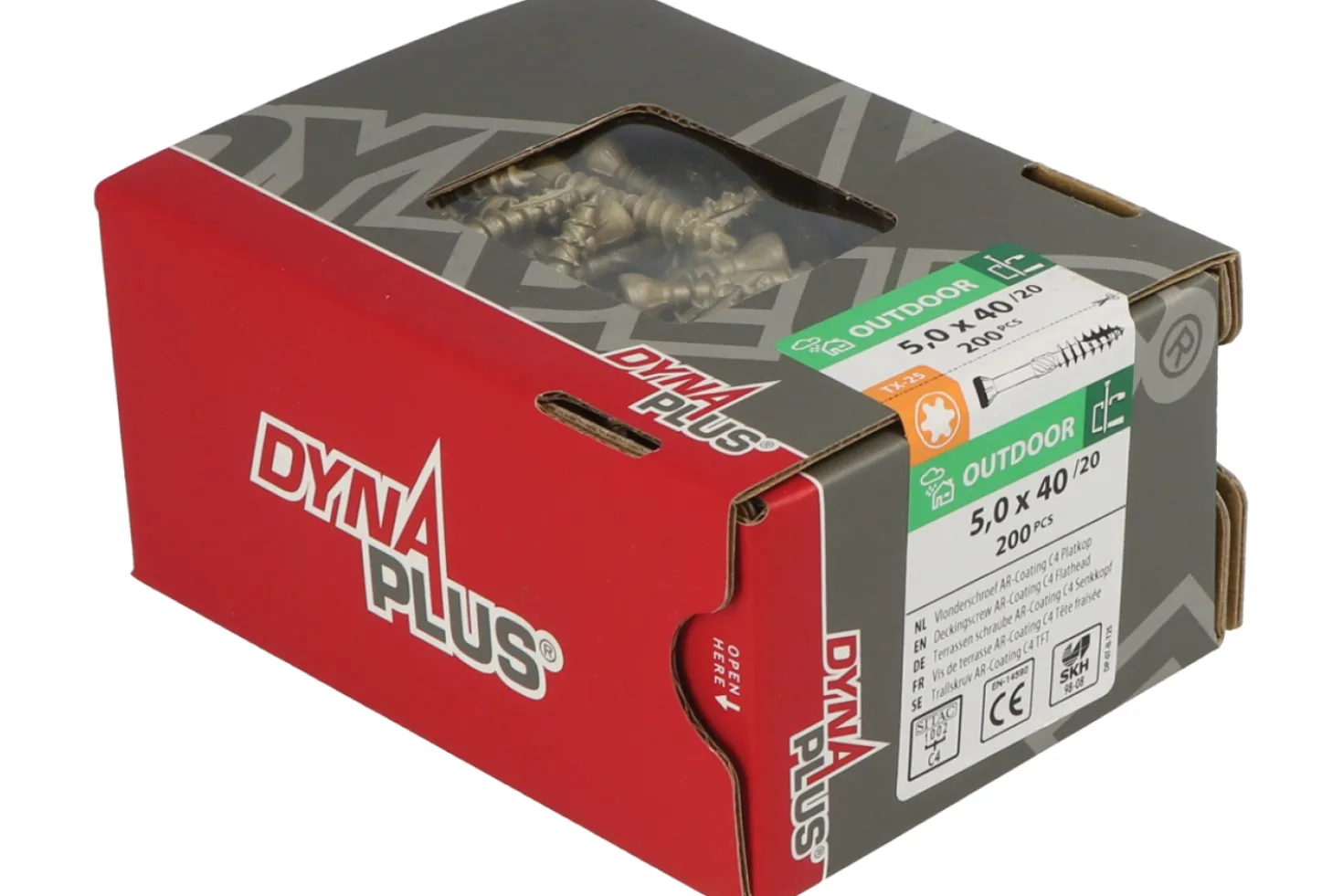 DynaPlus Vlonderschroef - TX20 - Platkop - Deeldraad - Verzinkt - 200st