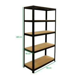 Erro ErroREK175DB Stellingkast zwart - 5 legborden