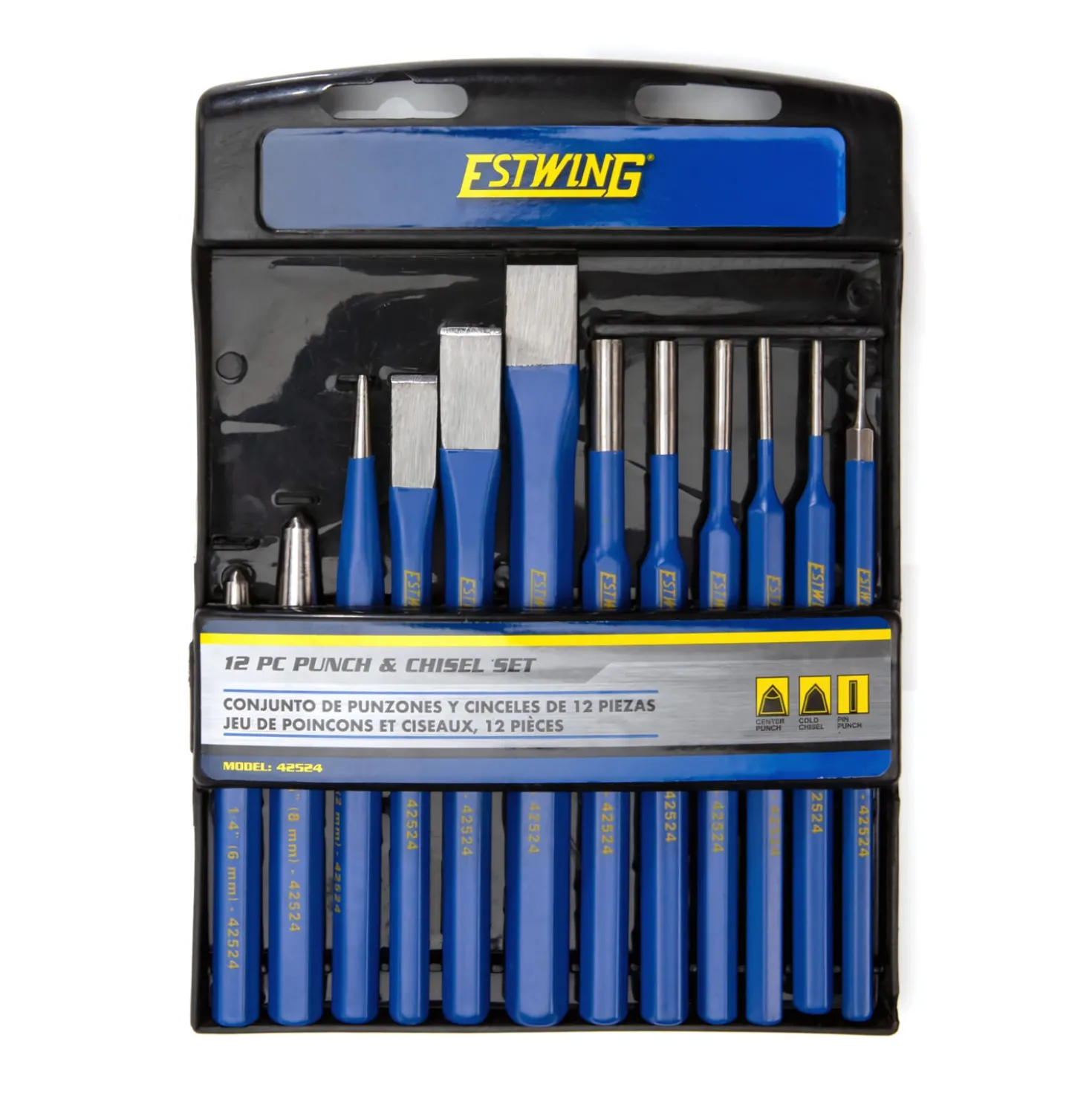 Estwing 12-42524 12-delige Beitelset/Ponsset