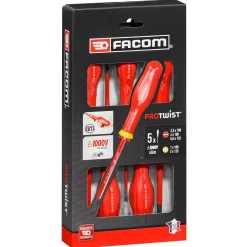 Facom ATP.J5TVEPB 5-delige Protwist VDE Schroevendraaierset - PZ/SL