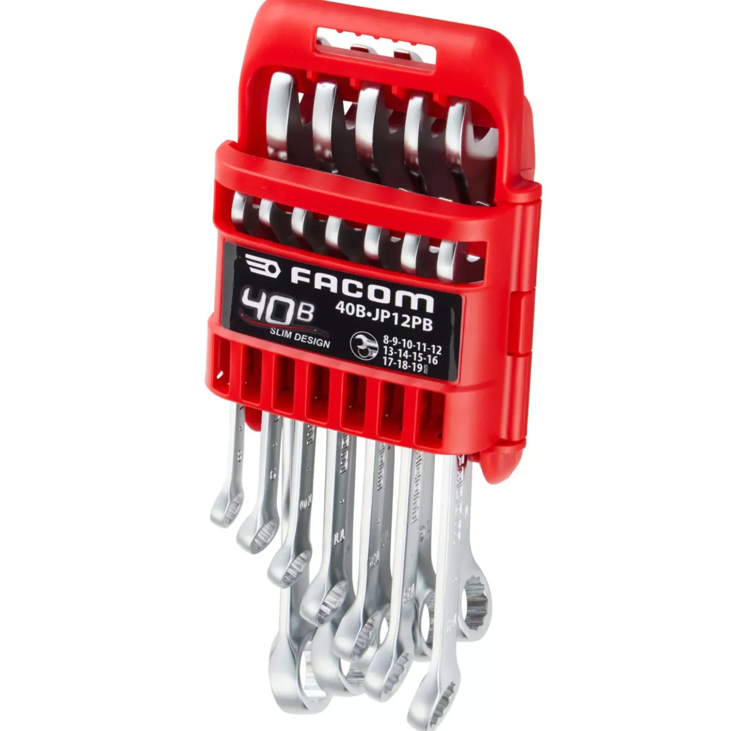 Facom 40B.JP12PB 12-delige Ringsteeksleutelset in houder - 8-19mm