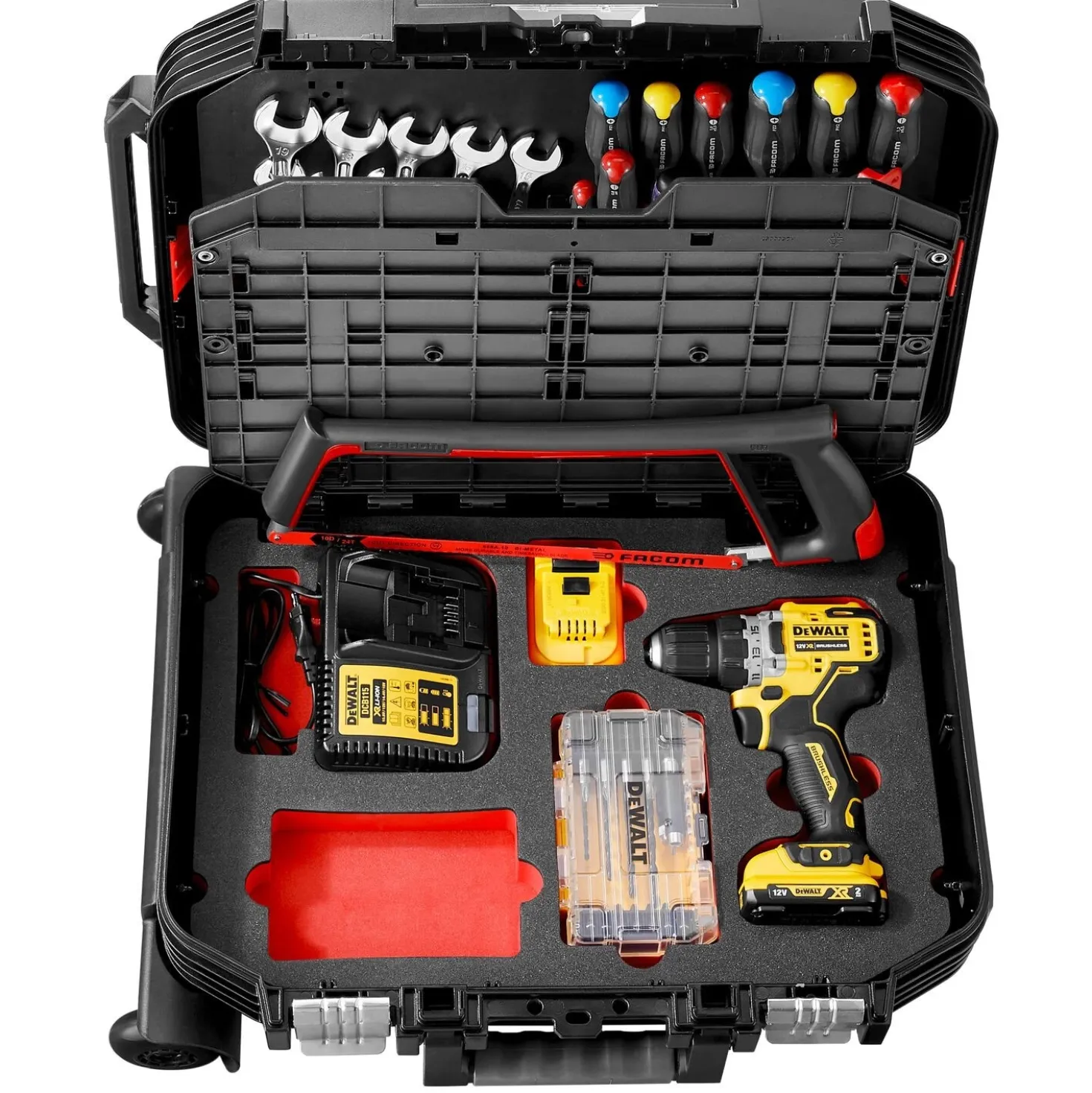 Facom BV.R30CMD1PB Gereedschapset in trolley - 68-delig - incl. DeWALT schroefboorset
