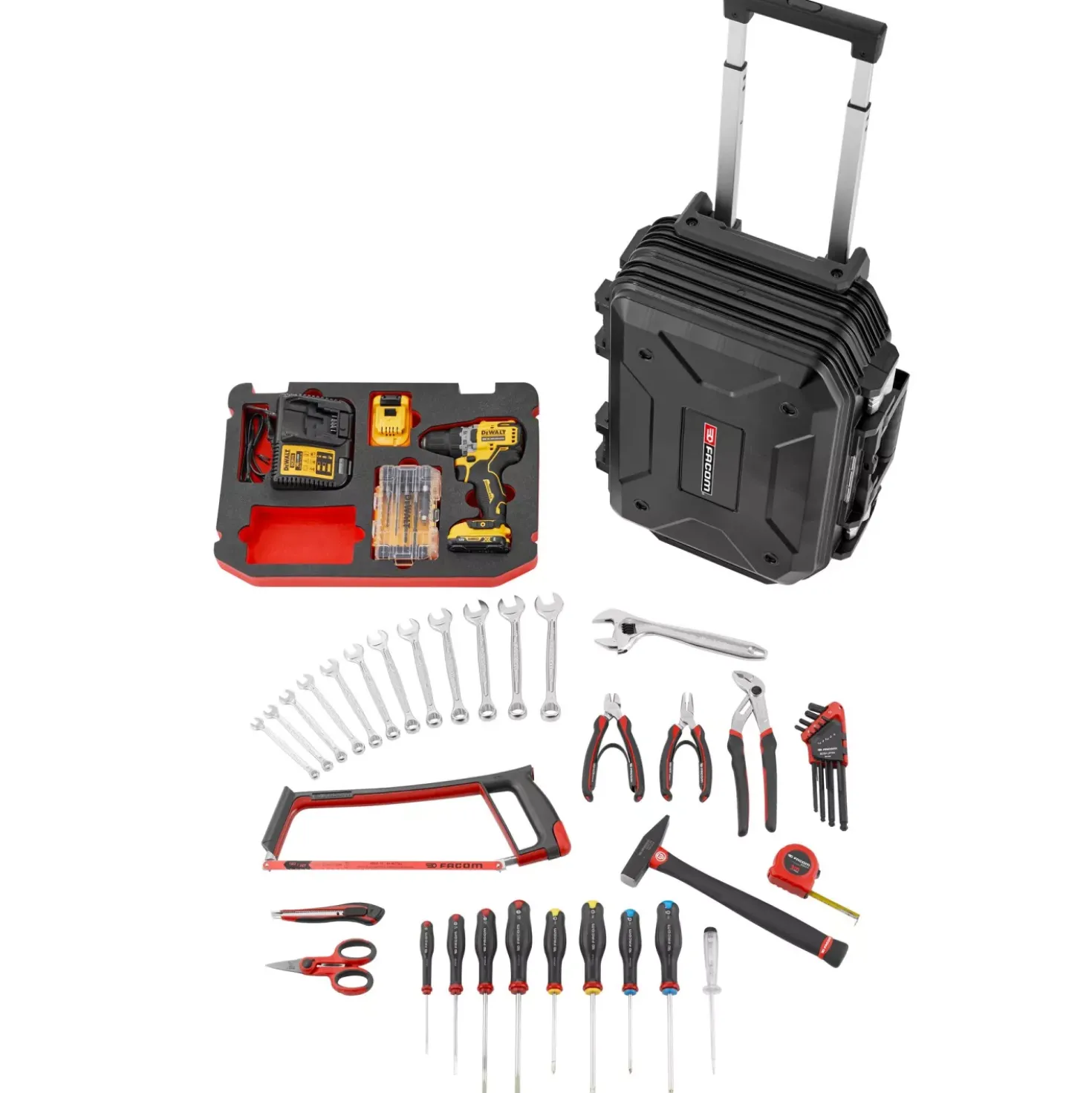 Facom BV.R30CMD1PB Gereedschapset in trolley - 68-delig - incl. DeWALT schroefboorset