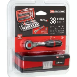 Facom R.360NANOPB 17-delige Ratel- en doppenset in koffer - 1/4