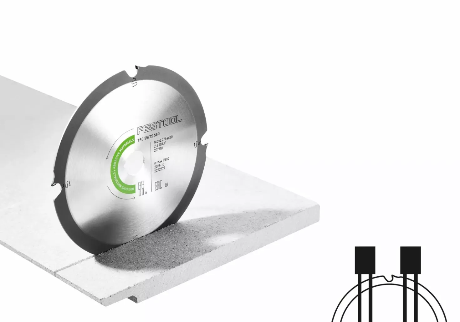 Festool 201910 Diamant cirkelzaagblad - 160 x 20 x 4T - Gips