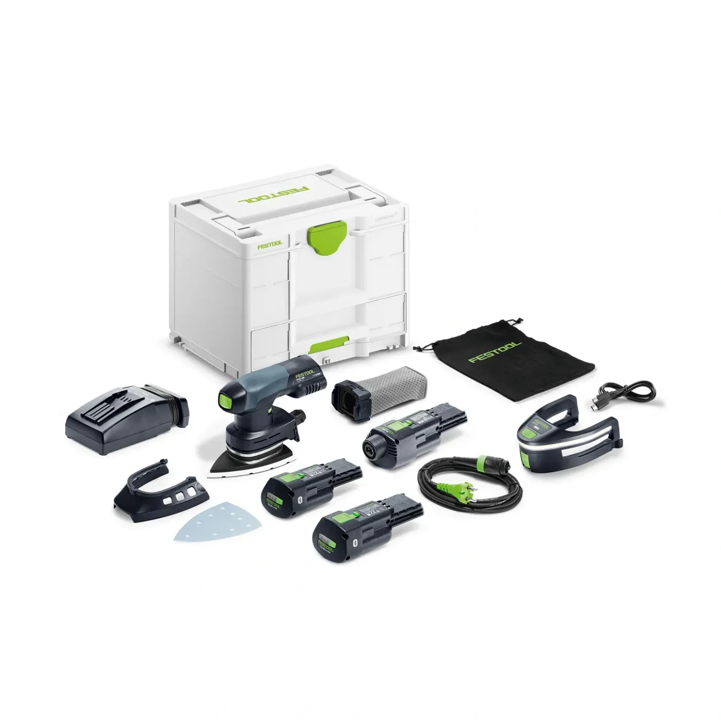 Festool DTSC 400 3,0 I-Set Accu deltaschuurmachine set (2 x 3Ah en adapter) in systainer - 18V - 100 x 150mm