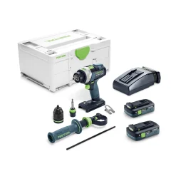 Festool 579371 QUADRIVE TPC 18/4 TBX4,0 I-Plus Li-ion accu klopboormachines set (2 x 4,0Ah) in systainer