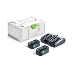 Festool 578679 SYS 18V 2xHP5,0/TCL6DUO starterset (2x 5,0Ah) in systainer