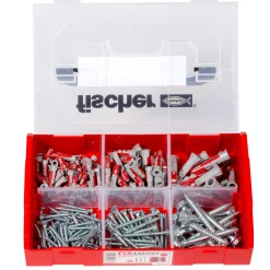 Fischer 536162 210-delige FixTainer DuoPower Pluggen-/schroevenset - Ø6, Ø8, Ø10mm