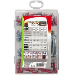 Fischer 538622 160-delige Profibox DuoPower Ø6 en Ø8 pluggenset met schroef