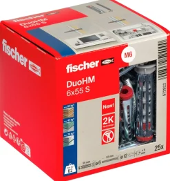 Fischer 572922 Hollewandplug DuoHM 6 X 55 S PH PZ, bolkopbout met PZ opname