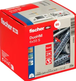 Fischer 572925 Hollewandplug DuoHM 6 X 55 S PH TX, bolkopbout met TX opname