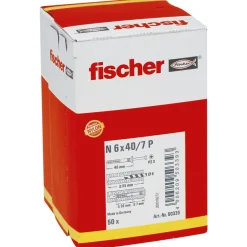 Fischer 50339 Nagelplug/slagplug NP met kraag - 6 x 40mm - PZ2 (50st)