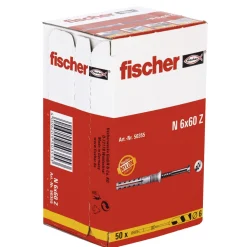 Fischer 50355 Nagelplug/slagplug NS - 6 x 60mm - PZ3 - verzonken schroef (50st)