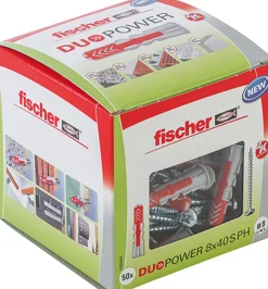 Fischer 535464 Universele plug DuoPower S - 8 x 40mm - PH2 - bolkopschroef (50st)