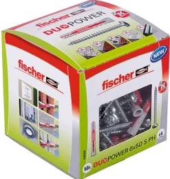 Fischer 538260 Universele plug Duopower - 6 x 50mm - PZ2 - bolkopschroef (50st)