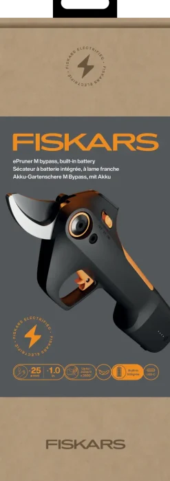 Fiskars accu snoeischaar M bypass met ingebouwde accu