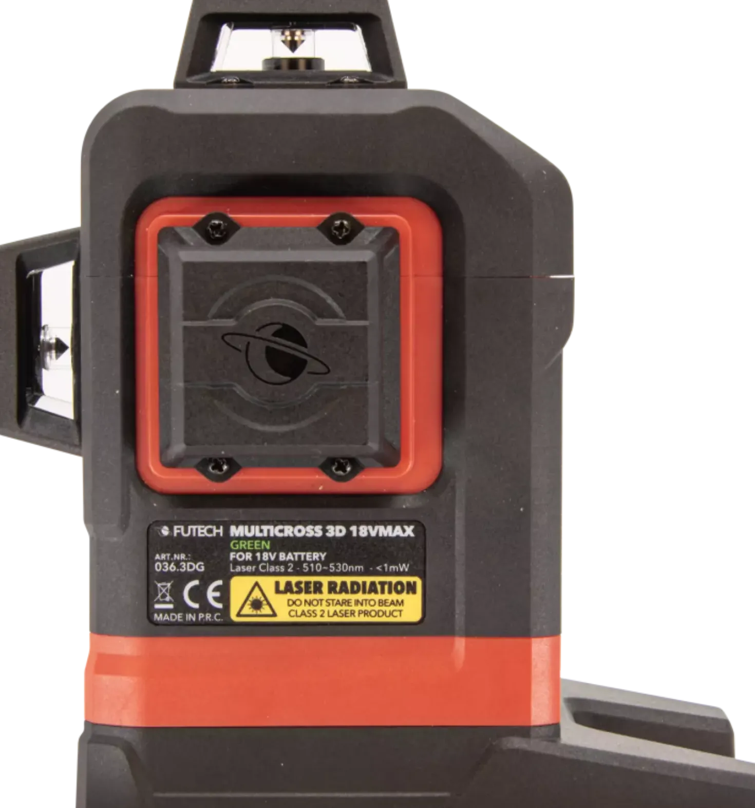 FUTECH Multicross 3D 18VMAX kruislijnlaser set incl. statief en 18V batterij adapter - groen - 70m - 3 lijnen