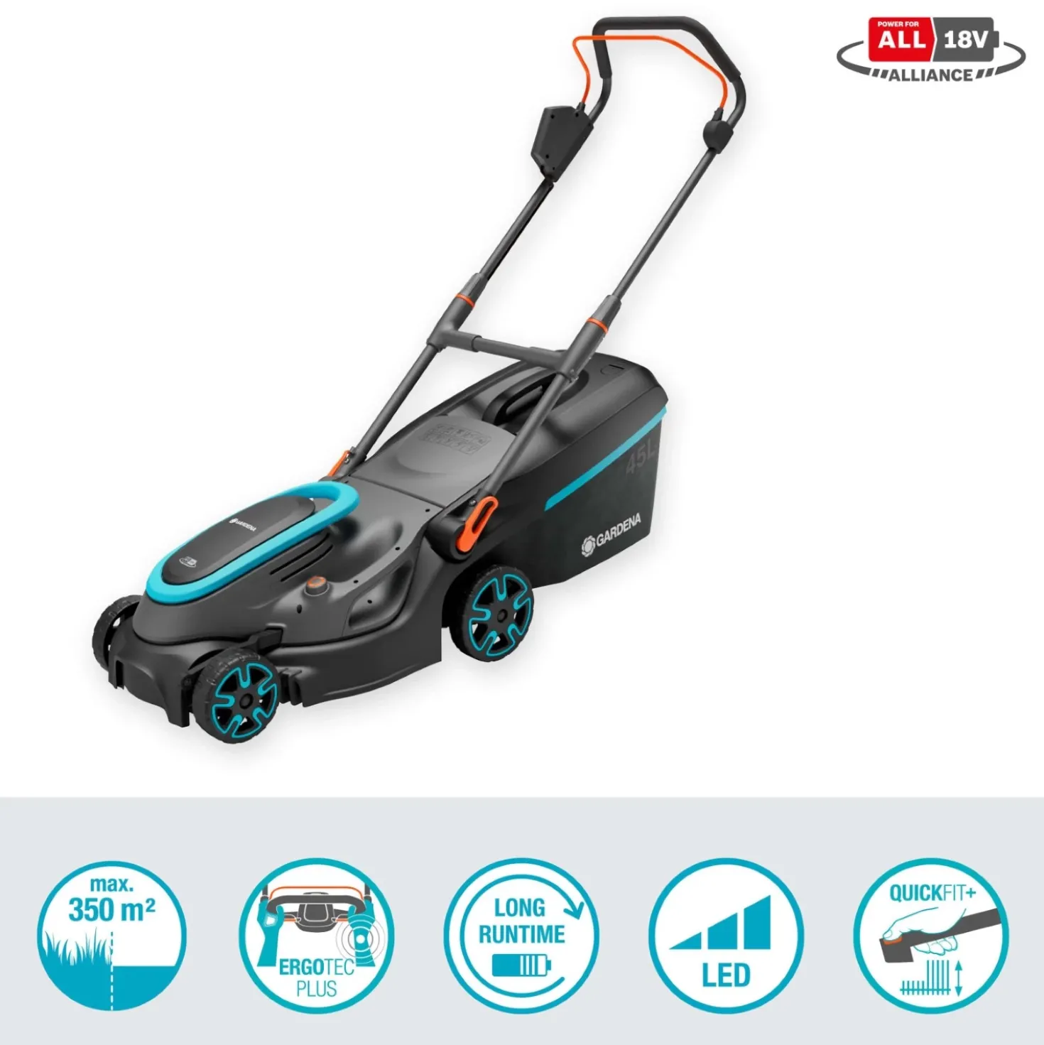 Gardena PowerMax 37/36V P4A accu grasmaaier set (1x 4.0Ah) - 37cm
