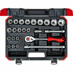 Gedore RED R69013024 24-delige Dopsleutelset - 1/4'' en 1/2''