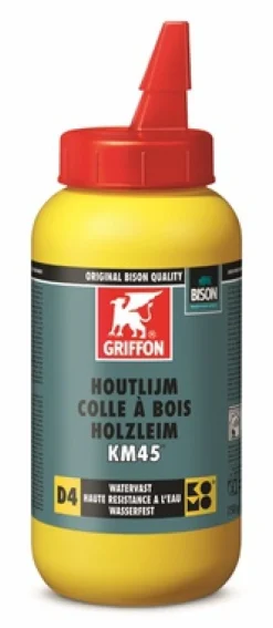 Griffon 6313542 KM45 Houtlijm D4 - Wit (Transparant na droging) - Flacon - 750gr