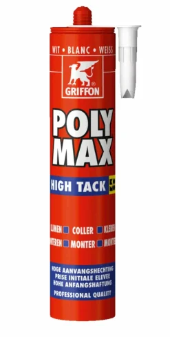 Griffon Poly Max High Tack Montagelijm - Wit - Koker - 425gr