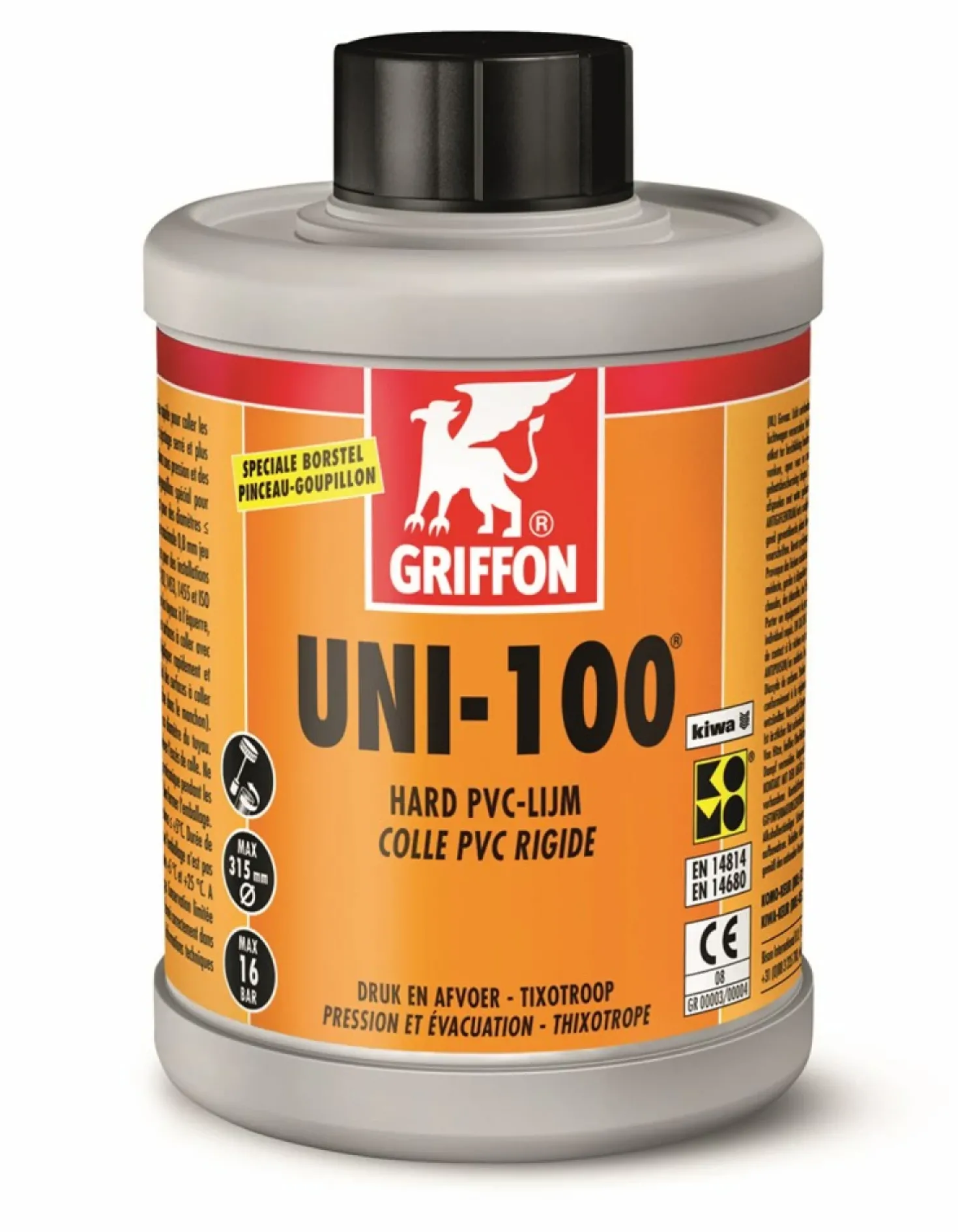 Griffon UNI-100 PVC-Lijm - Flacon met borstel - 1000ml
