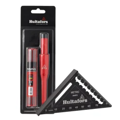 Hultafors 650230 Dry Marker + Navulling + MRS Metric Rafter Square Meetdriehoek 11 cm