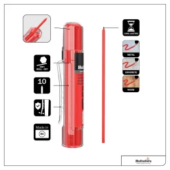 Hultafors HRD-R Markeerpotlood navulling (10 st) - Rood