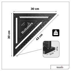 Hultafors LMRS Metric Rafter Square Meetdriehoek - 30 cm